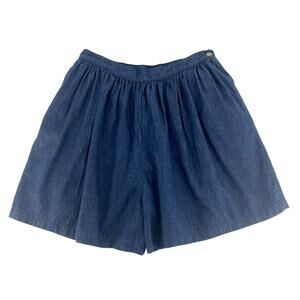 80s denim gathered shorts 1980s vintage